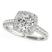 Bids.com Square Shape Halo Diamond Engagement Ring in 14k White Gold (1 1/2 cttw) Rings