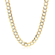 Bids.com 5.7mm 14k Two Tone Gold Pave Curb Chain Necklaces