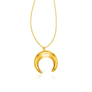 Bids.com 14k Yellow Gold 17 inch Necklace with Domed Moon Motif Pendant Necklaces