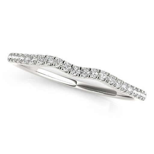 Bids.com 14k White Gold Wave Theme Diamond Wedding Band (1/8 cttw) Rings