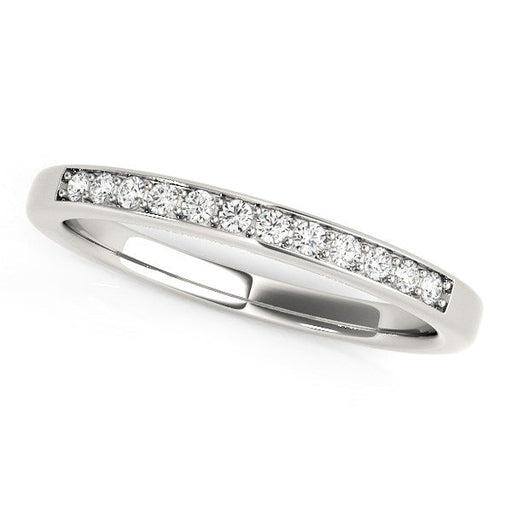 Bids.com 14k White Gold Diamond Wedding Band (1/8 cttw) Rings