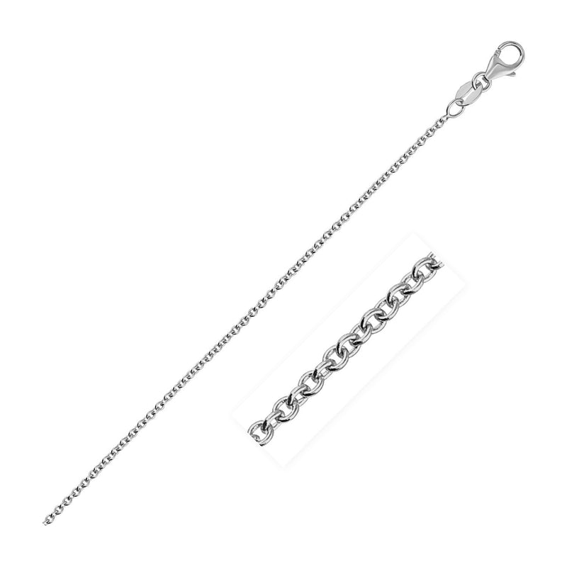 Bids.com 14k White Gold Round Cable Link Chain 1.3mm Necklaces