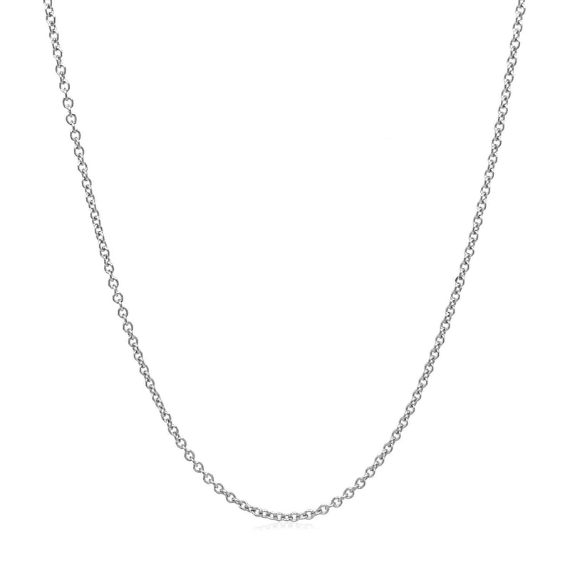 Bids.com 14k White Gold Round Cable Link Chain 1.3mm Necklaces