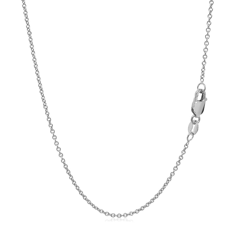Bids.com 14k White Gold Round Cable Link Chain 1.3mm Necklaces