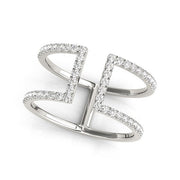 Bids.com 14k White Gold Modern Dual Band Style Diamond Ring (1/2 cttw) Rings
