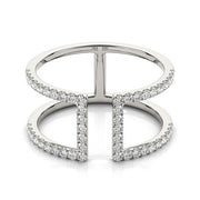 Bids.com 14k White Gold Modern Dual Band Style Diamond Ring (1/2 cttw) Rings
