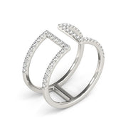 Bids.com 14k White Gold Modern Dual Band Style Diamond Ring (1/2 cttw) Rings