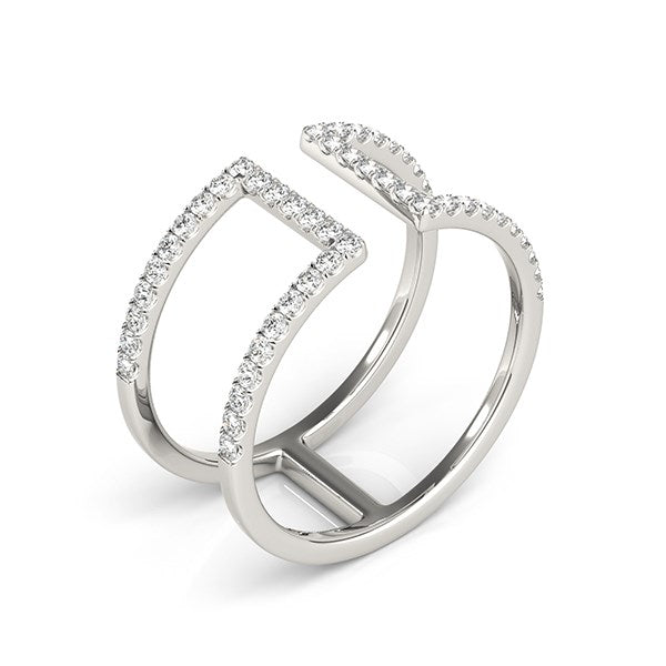 Bids.com 14k White Gold Modern Dual Band Style Diamond Ring (1/2 cttw) Rings