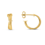 Bids.com 14k Yellow Gold Crossover Hoops Earrings