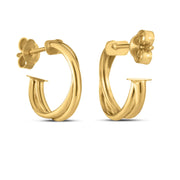 Bids.com 14k Yellow Gold Crossover Hoops Earrings