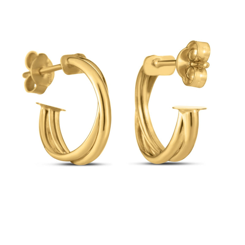 Bids.com 14k Yellow Gold Crossover Hoops Earrings