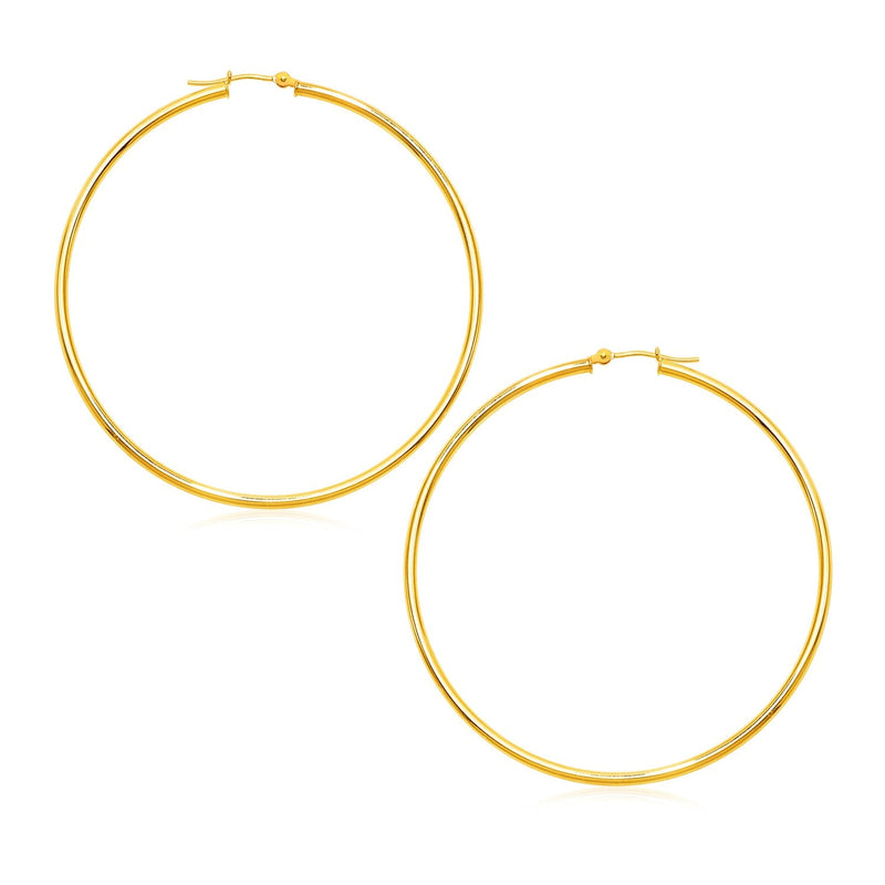 Bids.com 14k Yellow Gold Polished Large Round Hoop Earrings Earrings