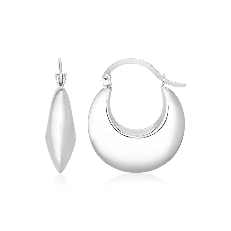 Bids.com Sterling Silver Polished Puffed Hoop Earrings Earrings