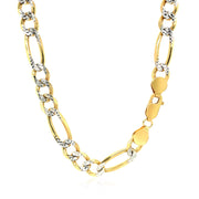 Bids.com 7.0mm 14K Yellow Gold Solid Pave Figaro Chain Necklaces