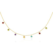Bids.com 14k Yellow Gold Cable Chain Necklace with Round Multi-Tone Charms Necklaces