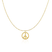 Bids.com 14k Yellow Gold with Peace Symbol Pendant Pendants