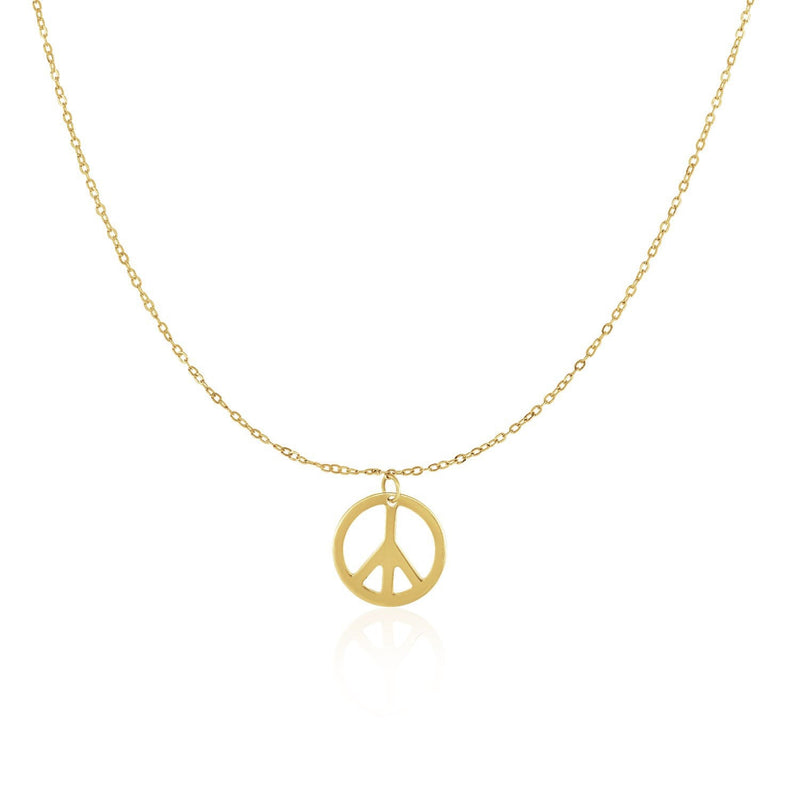Bids.com 14k Yellow Gold with Peace Symbol Pendant Pendants