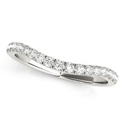 Bids.com 14k White Gold Pave Set Round Diamond Curved Wedding Band (1/4 cttw) Rings