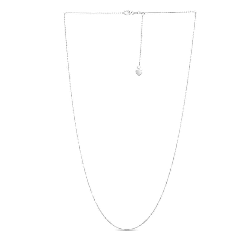 Bids.com Adjustable Cable Chain in 14k White Gold (1.0mm) Necklaces