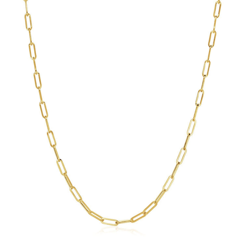 Bids.com 14K Yellow Gold Wide Paperclip Chain (3.3mm) Necklaces