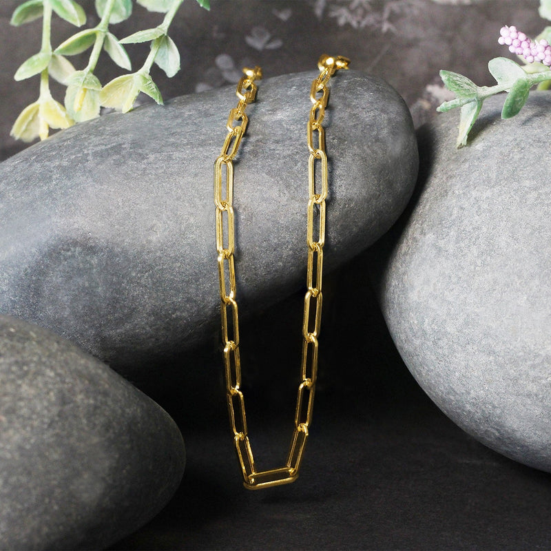 Bids.com 14K Yellow Gold Wide Paperclip Chain (3.3mm) Necklaces
