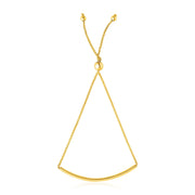 Bids.com 14k Yellow Gold Smooth Curved Bar Lariat Design Bracelet Bracelets