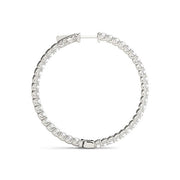 Bids.com 14k White Gold Diamond Hoop Earrings with Shared Prong Setting (2 cttw) Earrings