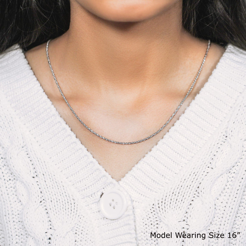 Bids.com Sterling Silver 1.5mm Adjustable Sparkle Chain Necklaces