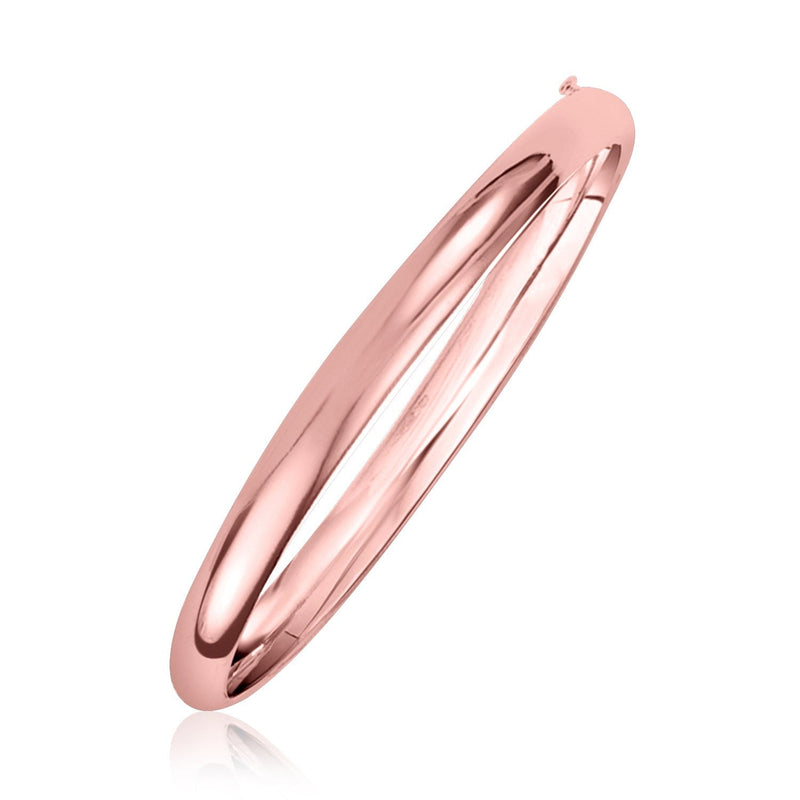 Bids.com 14k Rose Gold 5mm Fancy Shiny Dome Bangle Bracelets
