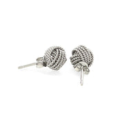 Bids.com Sterling Silver Textured Love Knot Stud Style Earrings Earrings
