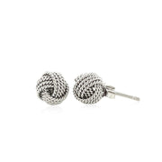 Bids.com Sterling Silver Textured Love Knot Stud Style Earrings Earrings