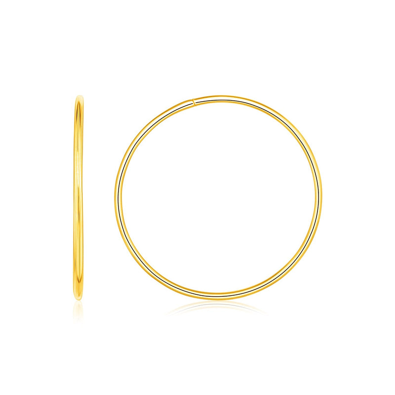 Bids.com Endless Hoop Style Earrings in 14K Yellow Gold Earrings
