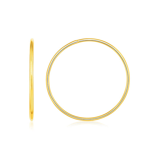 Bids.com Endless Hoop Style Earrings in 14K Yellow Gold Earrings