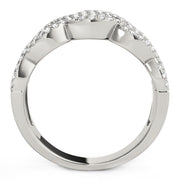 Bids.com Diamond Studded Double Interlocking Waves Ring in 14k White Gold  (5/8 cttw) Rings