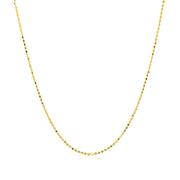 Bids.com 14k Yellow Gold Diamond Cut Bead Chain 1.0mm Necklaces