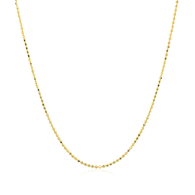 Bids.com 14k Yellow Gold Diamond Cut Bead Chain 1.0mm Necklaces