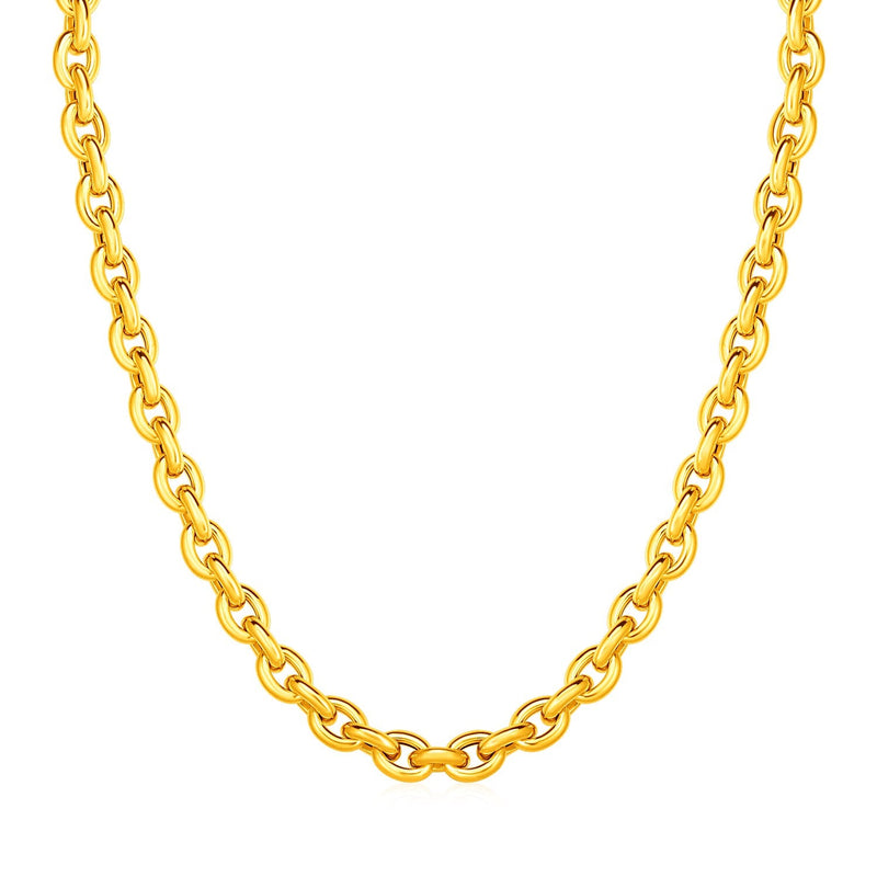 Bids.com 14k Yellow Gold Polished Oval Link Necklace Necklaces