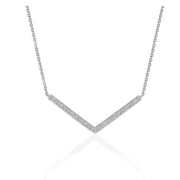 Bids.com Diamond Chevron Pendant in 14k White Gold (1/3 cttw) Necklaces