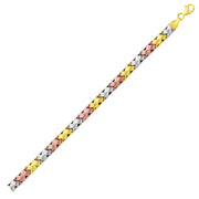 Bids.com 14k Tri-Color Gold Weave Design Bracelet Bracelets
