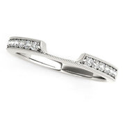 Bids.com 14k White Gold Curved Section Antique Style Diamond Wedding Band (1/8 cttw) Rings