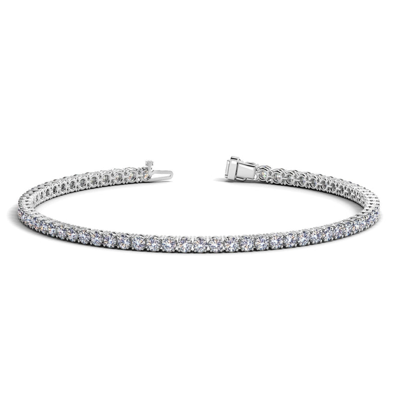 Bids.com Lab Grown Round Diamond Tennis Bracelet in 14k White Gold (3 cctw F/G  VS2/SI1) Bracelets