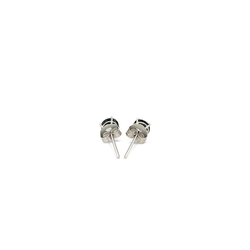 Bids.com 14k White Gold Stud Earrings with Black 4mm Cubic Zirconia Earrings