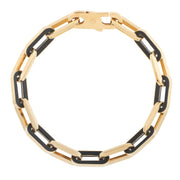Bids.com 14k Yellow Gold Black Onyx Paperclip Gem Link Bracelet (7.00 mm) Bracelets