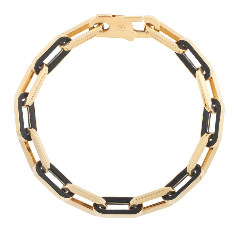 Bids.com 14k Yellow Gold Black Onyx Paperclip Gem Link Bracelet (7.00 mm) Bracelets