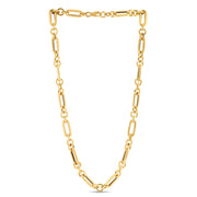 Bids.com 14k Yellow Gold Italian Alternating Paperclip Round Links Chain Necklace Necklaces