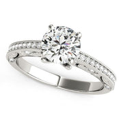 Bids.com 14k White Gold Antique Pronged Round Diamond Engagement Ring (1 1/8 cttw) Rings