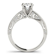 Bids.com 14k White Gold Antique Pronged Round Diamond Engagement Ring (1 1/8 cttw) Rings