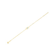 Bids.com 14k Yellow Gold MOP Evil Eye Bracelet (1.00 mm) Bracelets
