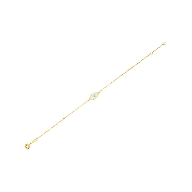 Bids.com 14k Yellow Gold MOP Evil Eye Bracelet (1.00 mm) Bracelets