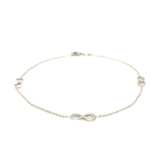 Bids.com Sterling Silver Anklet with Infinity Symbols Accessories
